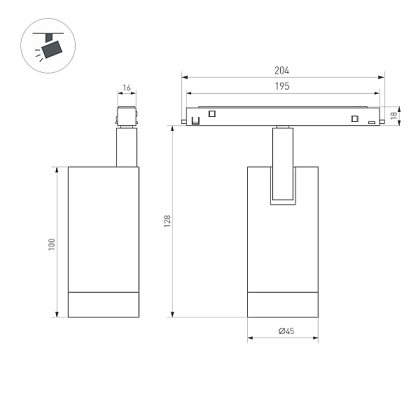 Трековый магнитный светильник Arlight MAG-ORIENT-SPOT-R45-12W Day4000-MIX (WH, 24 deg, 48V, TUYA Zigbee) (IP20 Металл) 061552