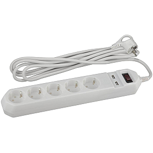 Сетевой фильтр Эра USF-5es-1.5m-USB-W Б0019037
