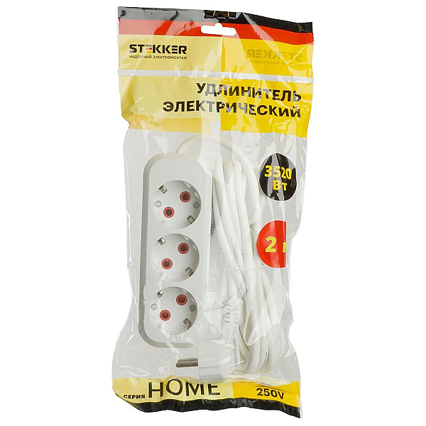 Удлинитель Stekker Home 4гн 3м с/з HM06-40-03 49351