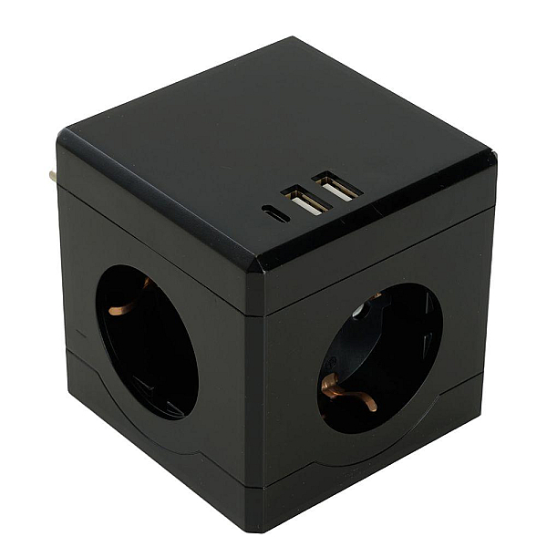 Разветвитель сетевой Stekker 3гн с/з 2хUSB A+Type C ADP16-33-21 49658