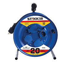 Удлинитель на металлической катушке 4-местный Stekker PRF02-41-20 20м 39784