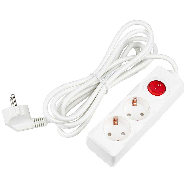 Удлинитель Uniel Ultra 2гн х 3м с/з S-GCU2-3B White UL-00010010
