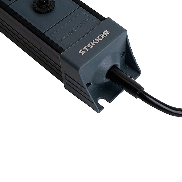 Сетевой фильтр 4-местный с/з Stekker 3x1мм2, 5 м, 250В, 16А Techno, HM22-41-05, черный 50158