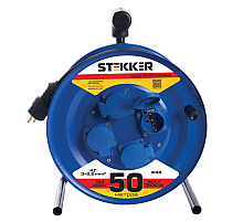 Удлинитель на металлической катушке 4-местный Stekker PRF02-41-50 50м 39297