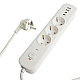 Сетевой фильтр 3-местный с/з STEKKER 3x1мм2, 3 м, 250В, 16А, 2 USB-A+2 Type-C 3, серия Nova, белый