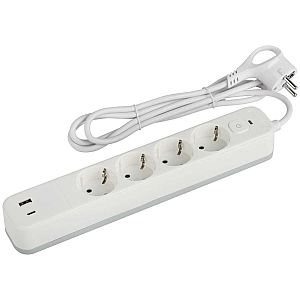 Сетевой фильтр Эра USF-4es-3m-2xUSBAC-W Б0059573