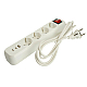 Удлинитель 4-местный с/з с выключ. Stekker HM071-41-02 3x1мм2, 2м, 250В, 16А, 1USB+2C, 2.4A Home, белый 50139