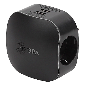 Разветвитель электрический Эра SP-3e-USB-BLACK Б0046364