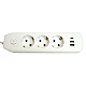 Удлинитель 3-местный c/з 3x1 мм2, 3 м, 250В, 10А, 2USB+1Type-C 2,4А, серия Home plus, белый STEKKER HM08-33-02 49977