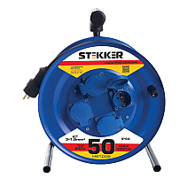 Удлинитель на металлической катушке 4-местный Stekker PRF02-31-50 50м 39787