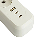 Удлинитель 3-местный с/з с выключ. Stekker HM071-31-03 3x1мм2, 3м, 250В, 16А, 1USB+2C, 2.4A Home, белый 50137