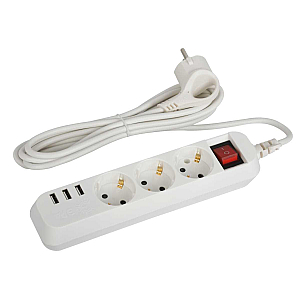 Удлинитель электрический Эра U-3es-1,5m-USB Б0052900
