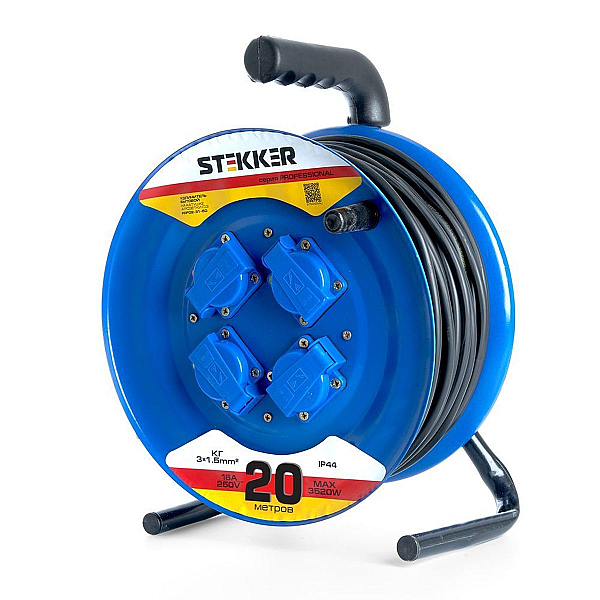 Удлинитель Stekker Professional 4гн 20м с/з PRF02-31-20 39785