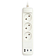 Удлинитель электрический ЭРА U-3-3m-USB-W 3 розетки + 3xUSB A+C 3м 10А белый Б0069076