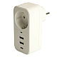 Сетевой фильтр 1-местный с/з Stekker 250В, 16А, 2USB+1Type-C 2,4 A Nova, HM81-11-1, белый 50142