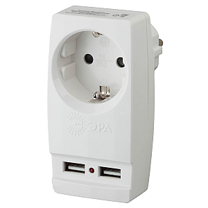 Разветвитель электрический Эра SP-1e-USB-W Б0026332