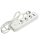 Удлинитель 3-местный c/з 3x1 мм2, 1,8 м, 250В, 10А, 2USB+1Type-C 2,4А, серия Home plus, белый STEKKER HM08-33-02 49970