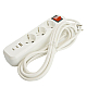 Удлинитель 3-местный с/з с выключ. Stekker HM071-31-02 3x1мм2, 2м, 250В, 16А, 1USB+2C, 2.4A Home, белый 50136