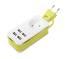 Удлинитель (UL-00003331) Uniel 1гн х 1,5м б/з Travel S-CT1-1,5U White/Green