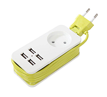 Удлинитель (UL-00003331) Uniel 1гн х 1,5м б/з Travel S-CT1-1,5U White/Green