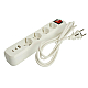 Удлинитель 4-местный с/з с выключ. Stekker HM071-41-05 3x1мм2, 5м, 250В, 16А, 1USB+2C, 2.4A Home, белый 50141