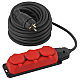 Удлинитель силовой ЭРА UK-3e-3x1,5-20m-IP44(KG) с заземлением 3 розетки каучук 20м КГ 3х1,5мм2 IP44 Б0057581