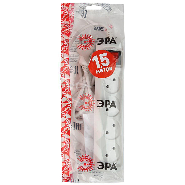 Удлинитель ЭРА 4гн 1,5м б/з U-4s-1,5m-2x1 Б0044052