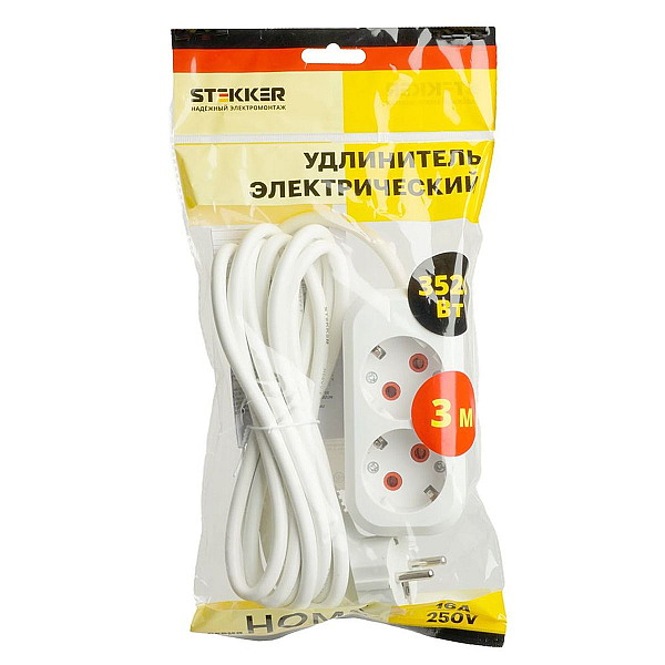 Удлинитель Stekker Home 2гн 3м с/з HM06-21-03 49340