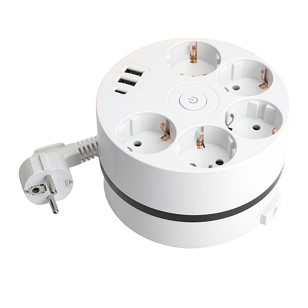 Удлинитель Stekker Comfort 5гн 2USB+С 2,5м с/з Comfort HM10-51-01 49591
