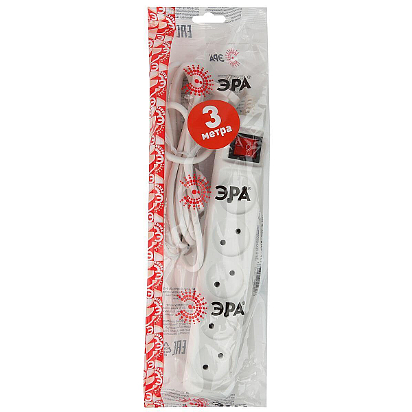 Удлинитель ЭРА 5гн 3м б/з U-5s-3m-2x1 Б0044056