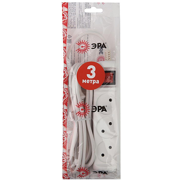 Удлинитель ЭРА 3гн 3м б/з U-3s-3m-2x1 Б0044050