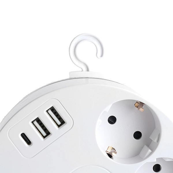 Удлинитель Stekker Comfort 5гн 2USB+С 2,5м с/з Comfort HM10-51-01 49591