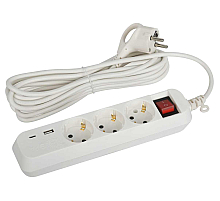 Удлинитель электрический Эра UB-3es-5m-USB Б0052899