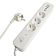 Сетевой фильтр 3-местный с/з STEKKER 3x1мм2, 5 м, 250В, 16А, 2 USB-A+2 Type-C 3, серия Nova, белый