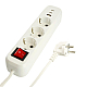 Удлинитель 3-местный с/з с выключ. Stekker HM071-31-03 3x1мм2, 3м, 250В, 16А, 1USB+2C, 2.4A Home, белый 50137