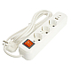 Удлинитель 3-местный с/з с выключ. Stekker HM071-31-02 3x1мм2, 2м, 250В, 16А, 1USB+2C, 2.4A Home, белый 50136