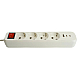 Удлинитель 4-местный с/з с выключ. Stekker HM071-41-03 3x1мм2, 3м, 250В, 16А, 1USB+2C, 2.4A Home, белый 50140