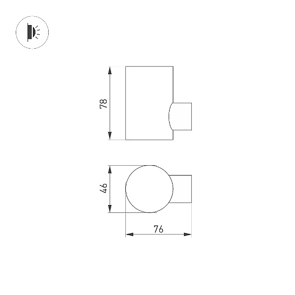 Уличный настенный светильник Arlight LGD-RAY-WALL-R46-3W Warm3000 033310(1)