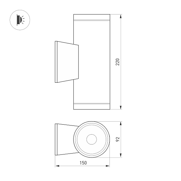 Уличный настенный светильник Arlight LGD-WALDER-R92-2x13W Day4000-MIX (Черный, 40 deg, 230V) (IP65 Металл) 060957