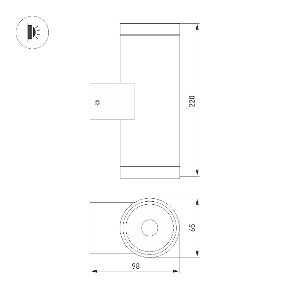 Уличный настенный светильник Arlight LGD-RAY-WALL-TWIN-R65-2x12W Day4000 044232