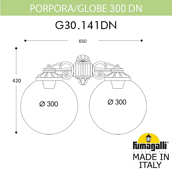 Уличный настенный светильник Fumagalli Globe G30.141.000.AYF1RDN