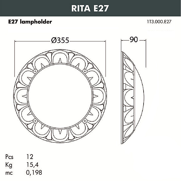 Уличный светильник Fumagalli Rita 1T3.000.000.AYE27