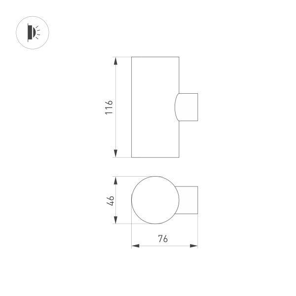 Уличный настенный светильник Arlight KT-Ray-Wall-Twin-R46-2x3W Day4000 034136