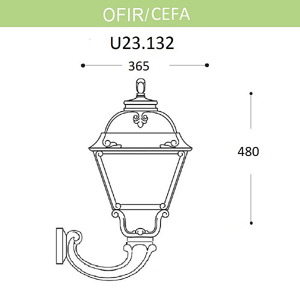 Уличный настенный светильник Fumagalli Ofir/Cefa U23.132.000.AXF1R