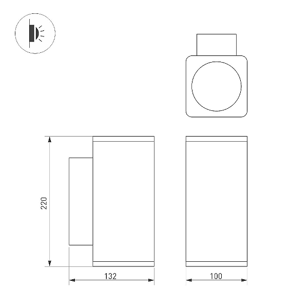 Уличный настенный светильник Arlight LGD-EVO-WALL-TWIN-S100x100-2x12W Warm3000 (GR, 44 deg, 230V) 046195