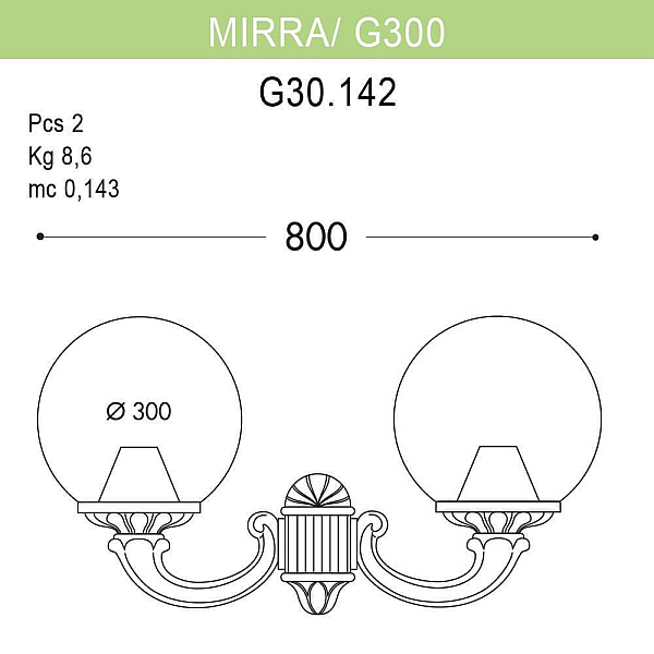 Уличный настенный светильник Fumagalli Mirra/G300 G30.142.000.AXE27