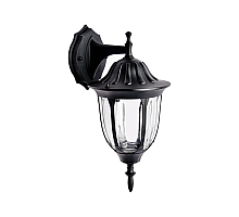 Уличный настенный светильник ЭРА Галатея GBW-105-1-BL-0380 230В Е27 IP54 чёрный вниз Б0071483
