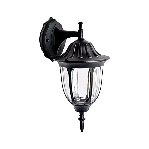 Уличный настенный светильник ЭРА Галатея GBW-105-1-BL-0380 230В Е27 IP54 чёрный вниз Б0071483
