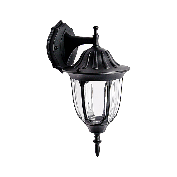 Уличный настенный светильник ЭРА Галатея GBW-105-1-BL-0380 230В Е27 IP54 чёрный вниз Б0071483
