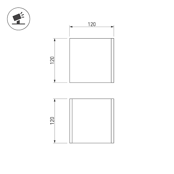 Уличный настенный светильник Arlight LGD-PERAN-WALL-S120x120-6W Warm3000 (Beige red, 0-80 deg, 230V) (IP65 Бетон) 061761